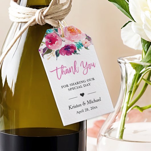 Gastgeschenk Hochzeit Moderne Wasserfarben Vielen Geschenkanhänger