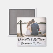 Gastgeschenk Hochzeit Modernes Typografie Foto Vie Magnet (Vorderseite/Rückseite)