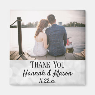 Gastgeschenk Hochzeit Modernes Typografie Foto Vie Magnet