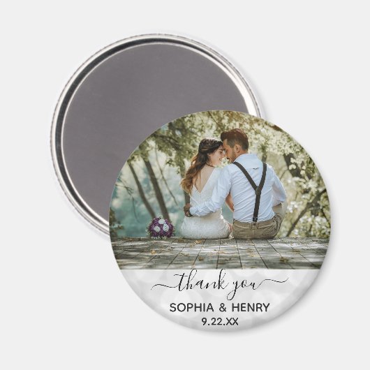 Gastgeschenk Hochzeit Modernes Typografie Foto Vie Magnet (Vorderseite/Rückseite)