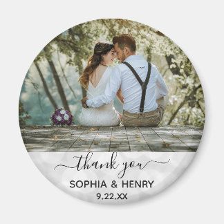 Gastgeschenk Hochzeit Modernes Typografie Foto Vie Magnet