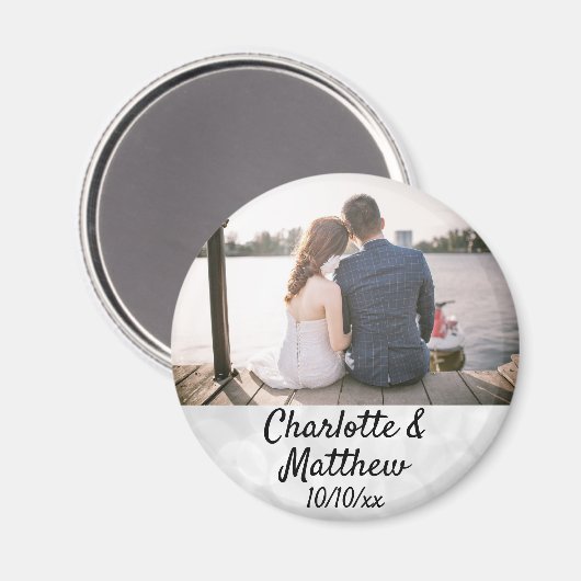 Gastgeschenk Hochzeit Modernes Typografie Foto Vie Magnet (Vorderseite/Rückseite)