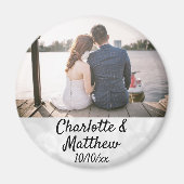 Gastgeschenk Hochzeit Modernes Typografie Foto Vie Magnet (Vorne)