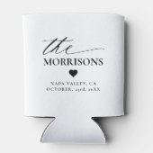 Gastgeschenk Hochzeit Monogramm Name Herz Dosenkühler (Rückseite)