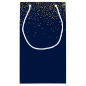 Gastgeschenk Hochzeit Navy Blue & Glam Gold Confet Kleine Geschenktüte (Rückseite)