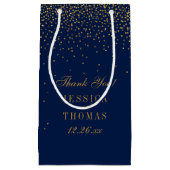 Gastgeschenk Hochzeit Navy Blue & Glam Gold Confet Kleine Geschenktüte (Vorderseite)