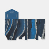 Gastgeschenk Hochzeit "Navy Blue & Gold Foil Agate Geschenkschachtel (Ungefaltet)