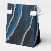 Gastgeschenk Hochzeit "Navy Blue & Gold Foil Agate Geschenkschachtel (Rückseite)