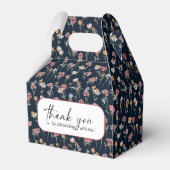 Gastgeschenk Hochzeit "Navy Blue Wildblume" Geschenkschachtel (Rückseite)