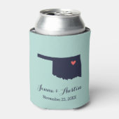 Gastgeschenk Hochzeit Navy und Coral Oklahoma Dosenkühler (Kanne Vorderseite)
