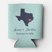 Gastgeschenk Hochzeit Navy und Coral Texas Dosenkühler (Vorderseite)