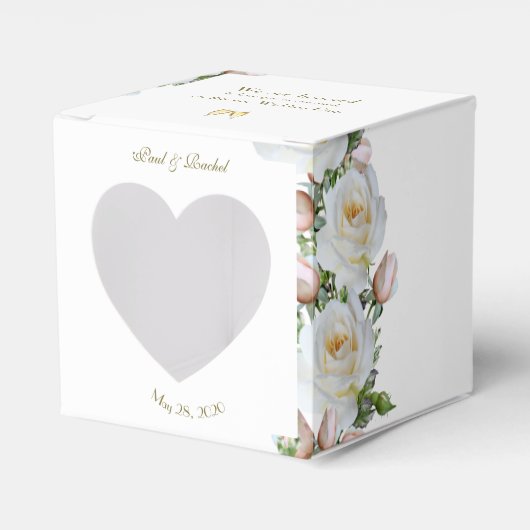 Gastgeschenk Hochzeit Personalisieren Rose Grünflä Geschenkschachtel (Vorderseite)