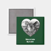 GASTGESCHENK HOCHZEIT: PFERDE: GESCHIEBEN: PENCIL, MAGNET (Vorderseite/Rückseite)