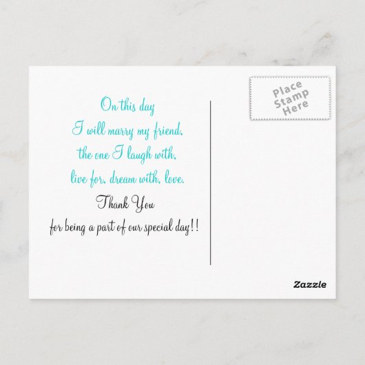 Gastgeschenk Hochzeit Postkarte 2Maßgeschneiderte (Rückseite)