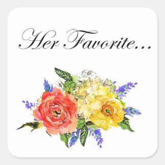 Gastgeschenk Hochzeit Quadratischer Aufkleber