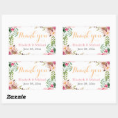 Gastgeschenk Hochzeit Romantische Blumendekoration Runder Aufkleber (Blatt)