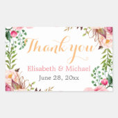 Gastgeschenk Hochzeit Romantische Blumendekoration Runder Aufkleber (Vorderseite)