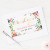 Gastgeschenk Hochzeit Romantische Blumendekoration Runder Aufkleber (Umschlag)