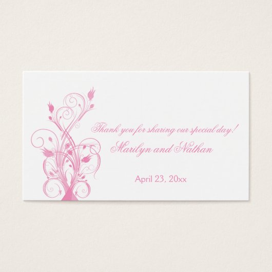 Gastgeschenk Hochzeit Rosa und Weiß (Vorderseite)