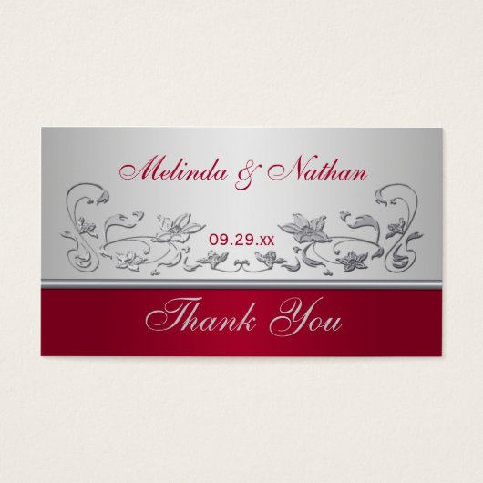 Gastgeschenk Hochzeit Rot und Silber (Vorderseite)