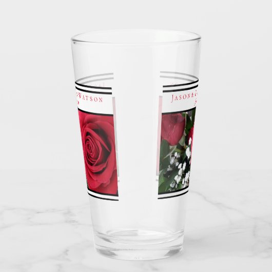Gastgeschenk Hochzeit Rote Rosen Glas (Rechts)