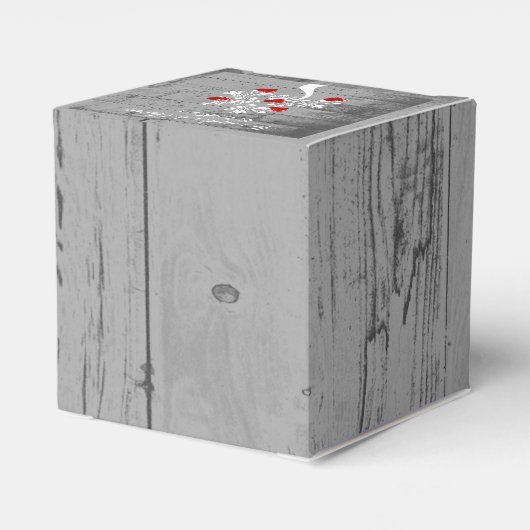 Gastgeschenk Hochzeit "Roter Tree" Geschenkschachtel (Rückseite)