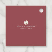 Gastgeschenk Hochzeit Ruby Rot und Weiß Geschenkanhänger (Rückseite)