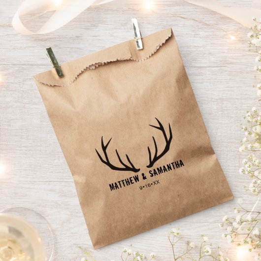 Gastgeschenk Hochzeit | Rustic Deer Antler Geschenktütchen (Ausgeschnitten)