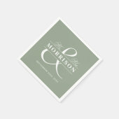 Gastgeschenk Hochzeit Sage Green Serviette (Ecke)