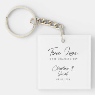 Gastgeschenk Hochzeit schlichte, moderne, wahre Li Schlüsselanhänger