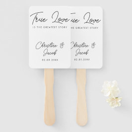 Gastgeschenk Hochzeit schlichtes modernes Brautpar Fächer