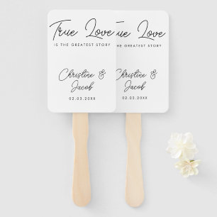 Gastgeschenk Hochzeit schlichtes modernes Brautpar Fächer