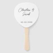 Gastgeschenk Hochzeit schlichtes modernes Brautpar Fächer (Vorderseite)