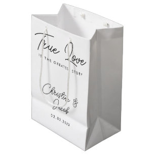 Gastgeschenk Hochzeit schlichtes modernes Brautpar Mittlere Geschenktüte