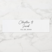 Gastgeschenk Hochzeit schlichtes modernes Brautpar Wasserflaschenetikett (Einzelnes Label)