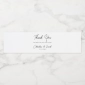 Gastgeschenk Hochzeit schlichtes modernes Brautpar Wasserflaschenetikett (Einzelnes Label)