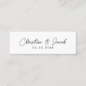 Gastgeschenk Hochzeit schlichtes modernes Lesezeic Telefonnummerkarte (Vorderseite)