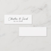 Gastgeschenk Hochzeit schlichtes modernes Lesezeic Telefonnummerkarte (Vorne/Hinten)
