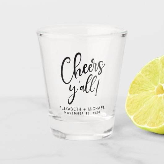 Gastgeschenk Hochzeit Schnapsglas (Vorderseite)