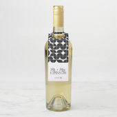 Gastgeschenk Hochzeit Schwarz-weiß MCM Muster Flaschenanhänger (Auf Flasche)