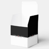 Gastgeschenk Hochzeit Schwarz-Weiß-Ruby-Akzent Geschenkschachtel (Geöffnet)