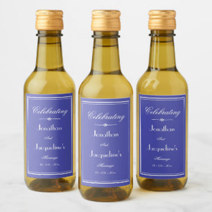 Gastgeschenk Hochzeit Script Beautiful Blue Mini W Weinetikett