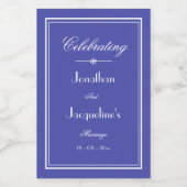 Gastgeschenk Hochzeit Script Beautiful Blue Mini W Weinetikett (Einzelnes Label)