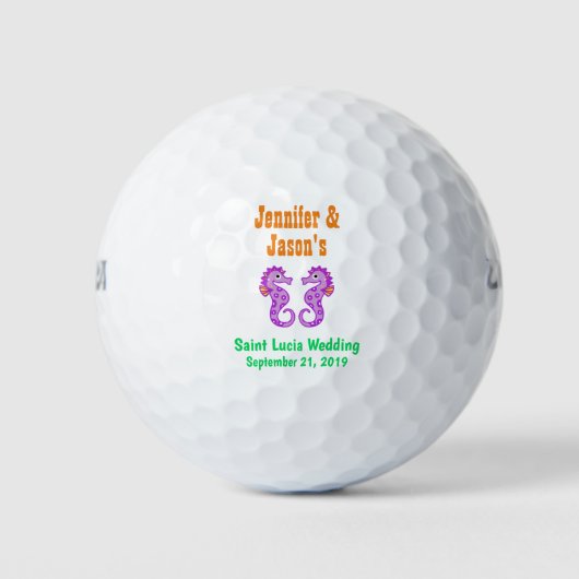 Gastgeschenk Hochzeit Seepferd Beach Tropical Dest Golfball (Vorderseite)