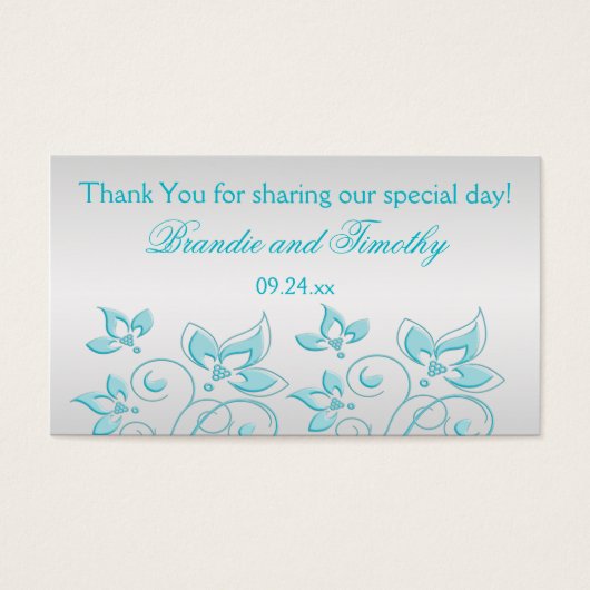 Gastgeschenk Hochzeit Silber und Türkis (Vorderseite)