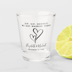 Gastgeschenk Hochzeit Sip Hooray Hearts Schnapsglas