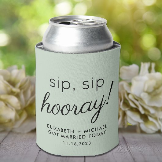 Gastgeschenk Hochzeit Sip Hooray Sage Green Dosenkühler