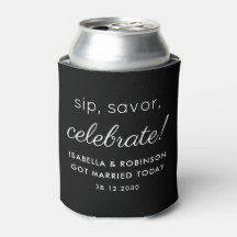 Gastgeschenk Hochzeit Sip Savor Celebrate Black Fu