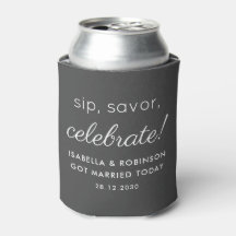 Gastgeschenk Hochzeit Sip Savor Celebrate Dark Gra