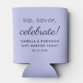 Gastgeschenk Hochzeit Sip Savor Celebrate Light Bl Dosenkühler (Rückseite)